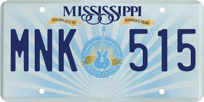 MS license plate MNK515