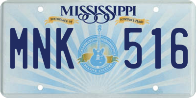 MS license plate MNK516