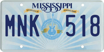 MS license plate MNK518
