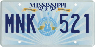 MS license plate MNK521