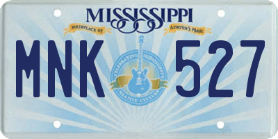 MS license plate MNK527