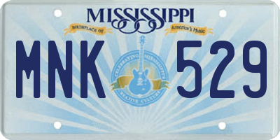 MS license plate MNK529