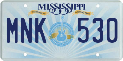 MS license plate MNK530