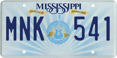 MS license plate MNK541