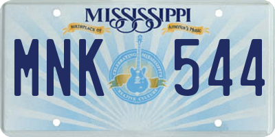 MS license plate MNK544