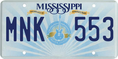 MS license plate MNK553