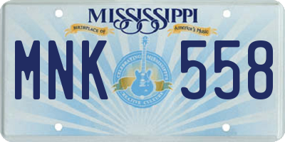 MS license plate MNK558