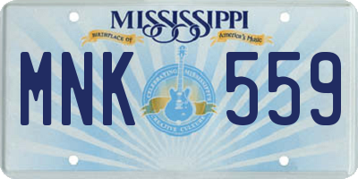 MS license plate MNK559