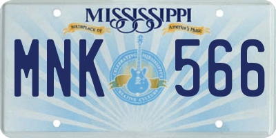 MS license plate MNK566