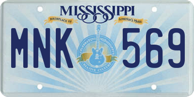 MS license plate MNK569