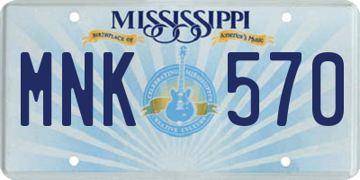 MS license plate MNK570