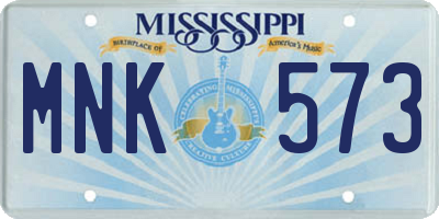 MS license plate MNK573
