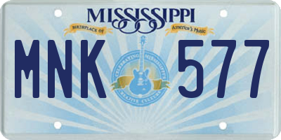 MS license plate MNK577