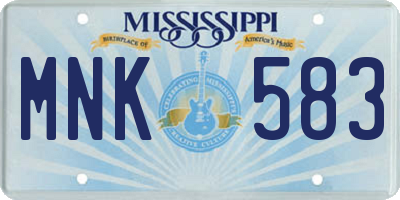 MS license plate MNK583