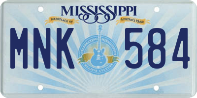 MS license plate MNK584