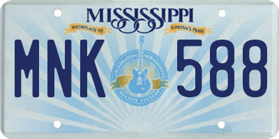 MS license plate MNK588