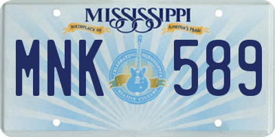 MS license plate MNK589