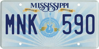 MS license plate MNK590