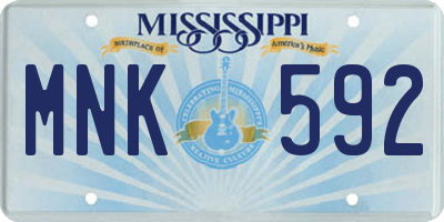 MS license plate MNK592
