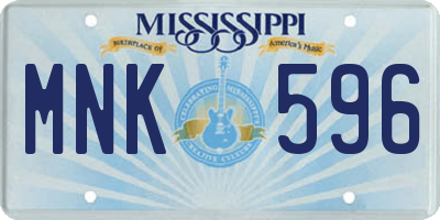 MS license plate MNK596