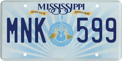 MS license plate MNK599