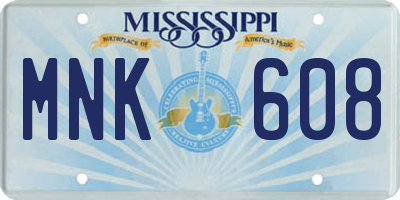 MS license plate MNK608