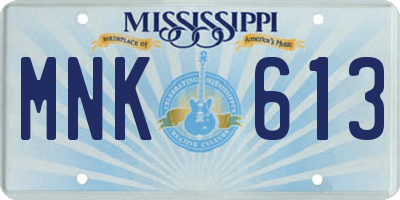 MS license plate MNK613