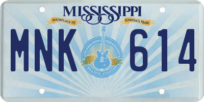 MS license plate MNK614