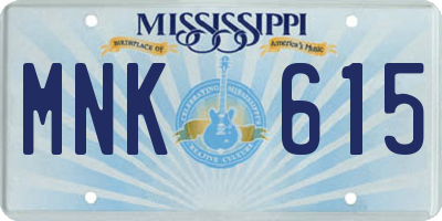 MS license plate MNK615