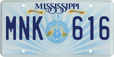 MS license plate MNK616