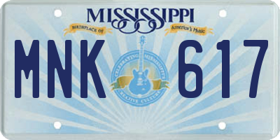 MS license plate MNK617
