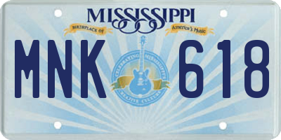 MS license plate MNK618