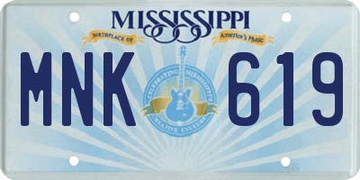 MS license plate MNK619