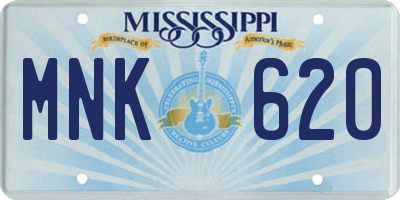 MS license plate MNK620