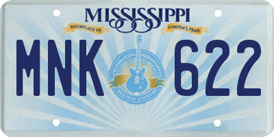 MS license plate MNK622