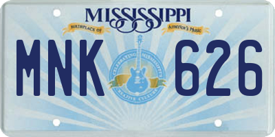 MS license plate MNK626