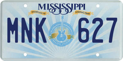 MS license plate MNK627