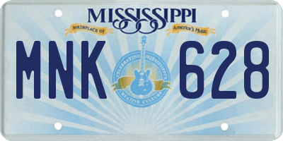 MS license plate MNK628