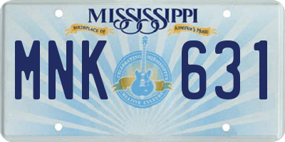 MS license plate MNK631