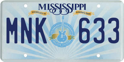 MS license plate MNK633