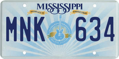 MS license plate MNK634