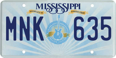 MS license plate MNK635