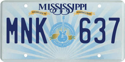 MS license plate MNK637