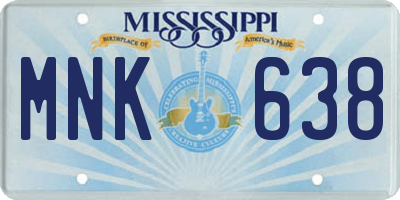 MS license plate MNK638