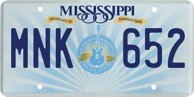 MS license plate MNK652