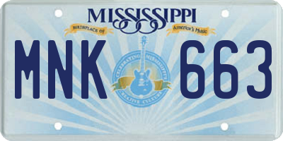MS license plate MNK663