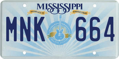 MS license plate MNK664