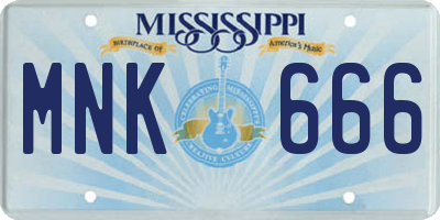 MS license plate MNK666