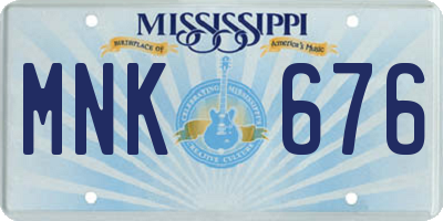 MS license plate MNK676