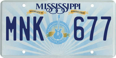 MS license plate MNK677